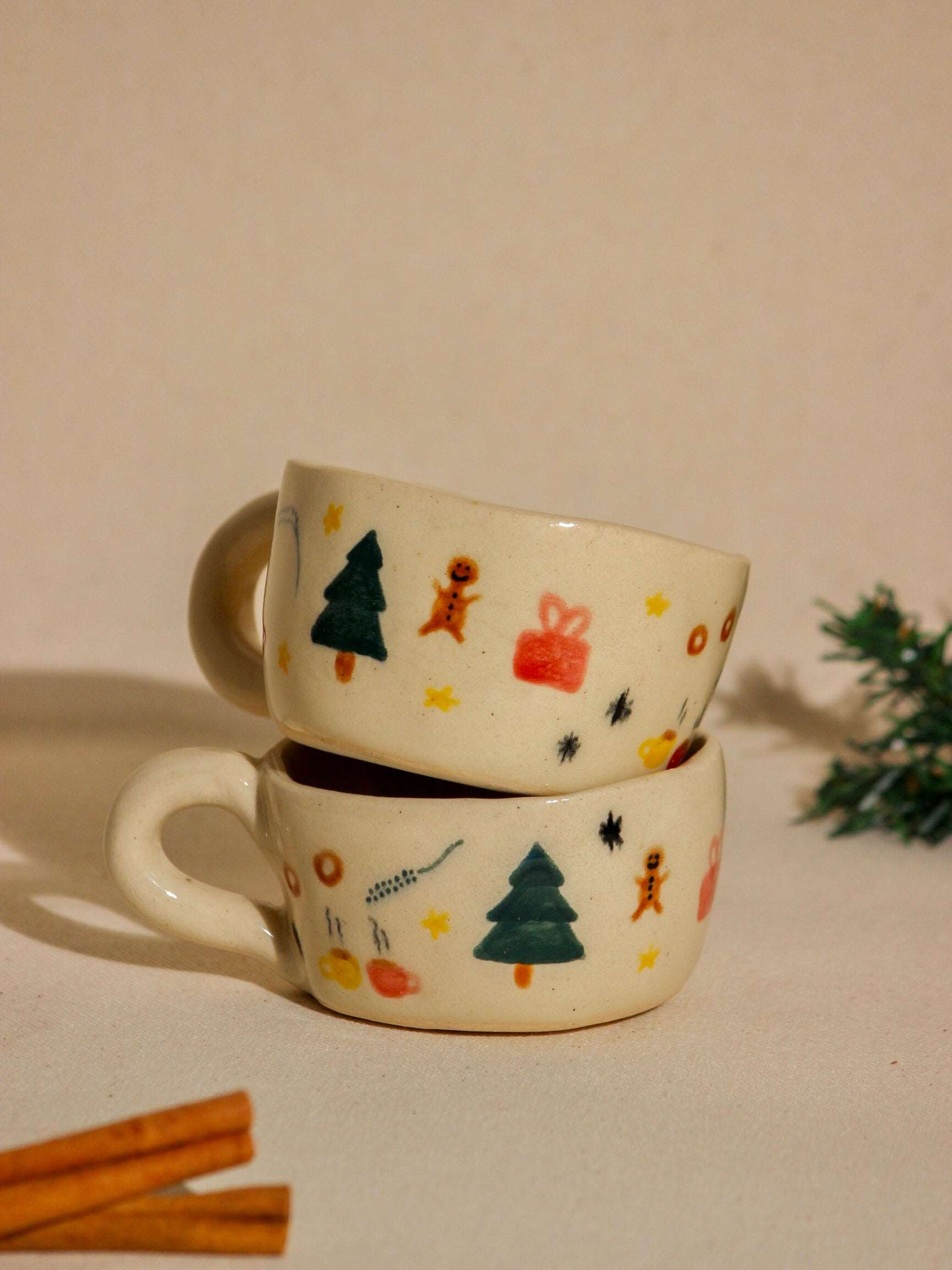 Christmas Illustration Ceramic Coffee/Tea Cup - TOH - Our Better Planet