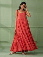 Coral Breezy Tiered Maxi Dress - Our Better Planet