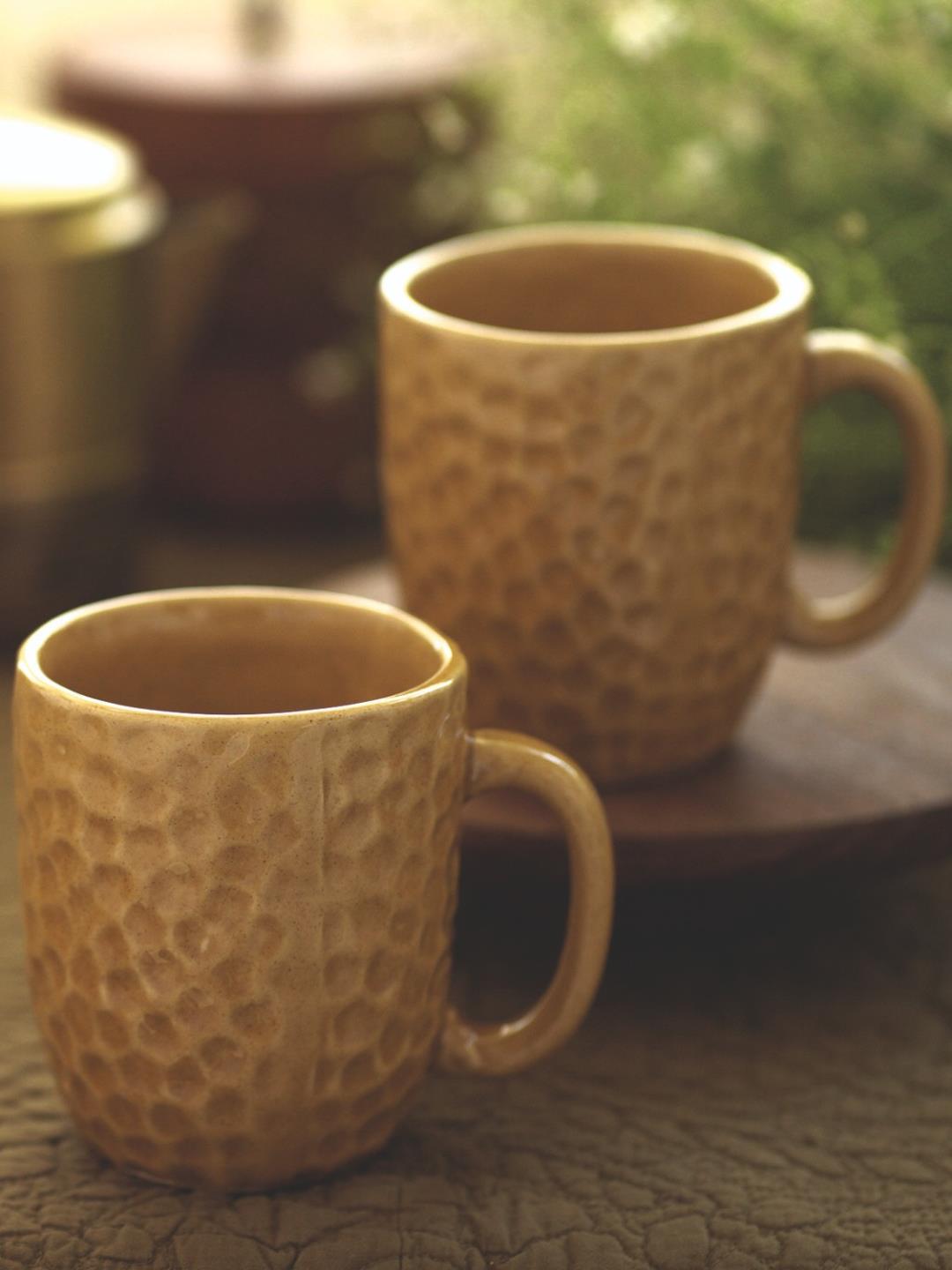 Courtyard Courtyard Bhor Ochre Milk Mug Set Of 2 - Our Better Planet