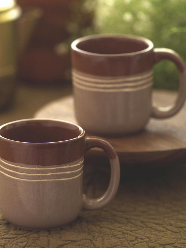 Courtyard Courtyard Bhor Tea Umber Cups-Set of 2 - Our Better Planet