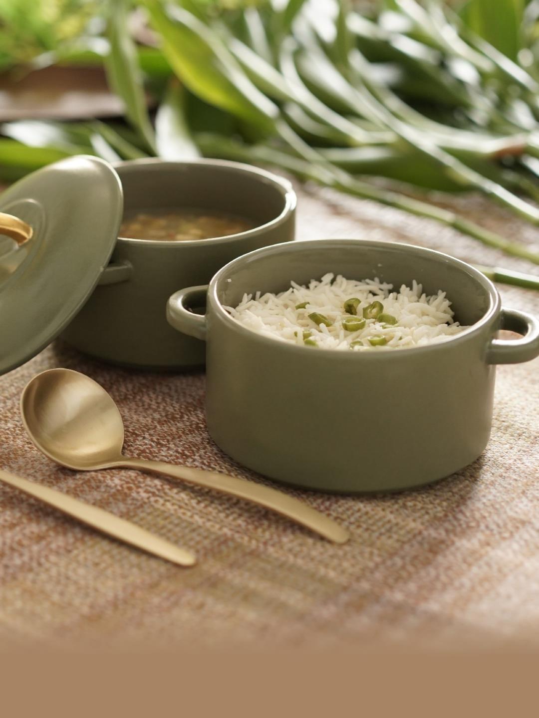 Courtyard Dogri 2 Tier Serving Casserole With Brass Ladles - Our Better Planet