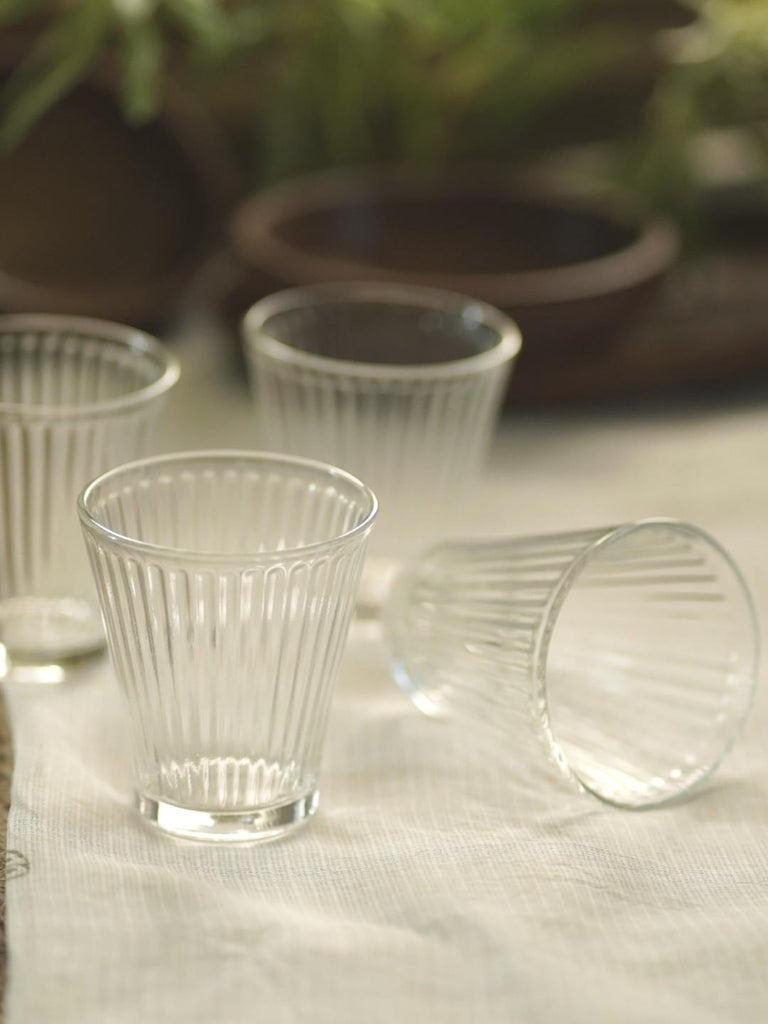 Courtyard Majuli Clear Juice Glasses Set of 4 - Our Better Planet