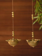 Courtyard Mandir Hanging Ochre Diya -Set of 2 - Our Better Planet