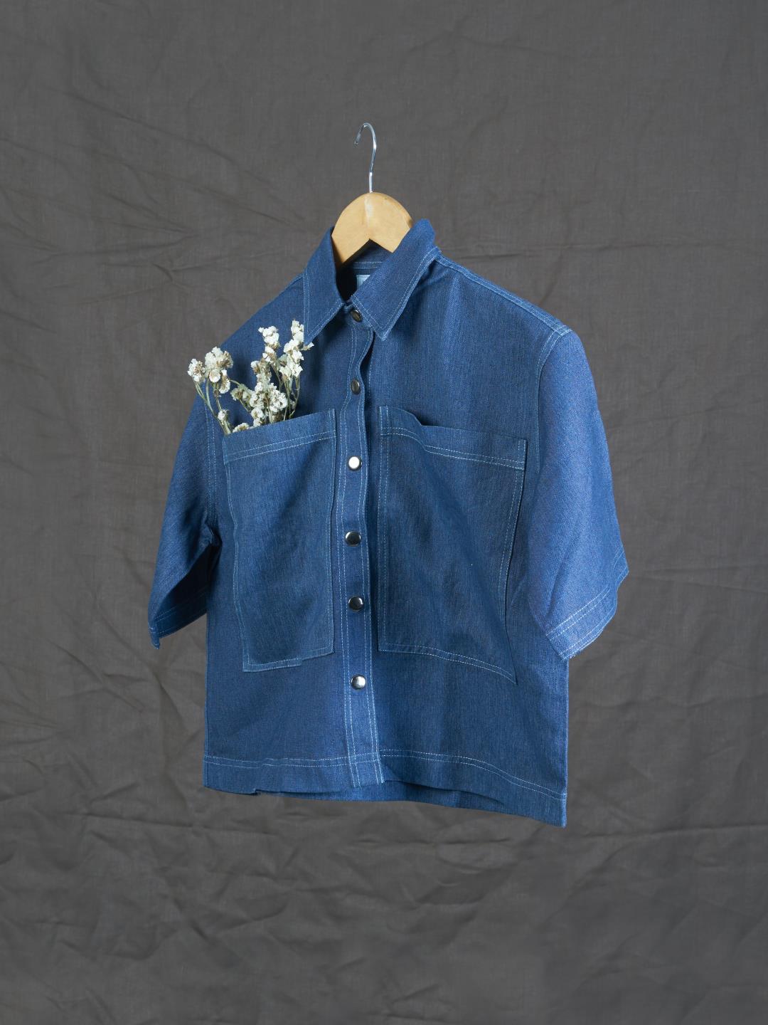 Cropped Denim Pocket Shirt - Our Better Planet