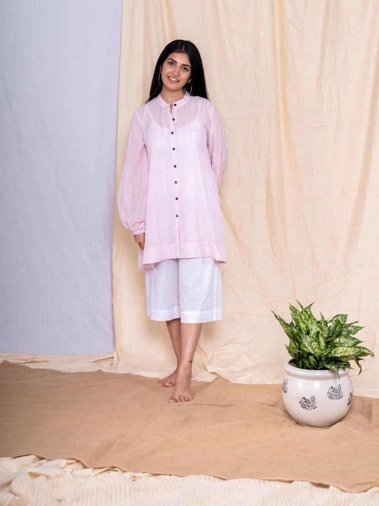 Dhara Pink Button Down Bamboo Dress - Our Better Planet
