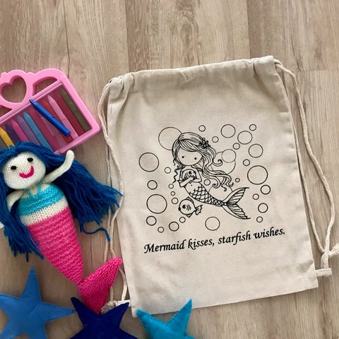 Do It Yourself Colouring Little Mermaid Backpack - Our Better Planet