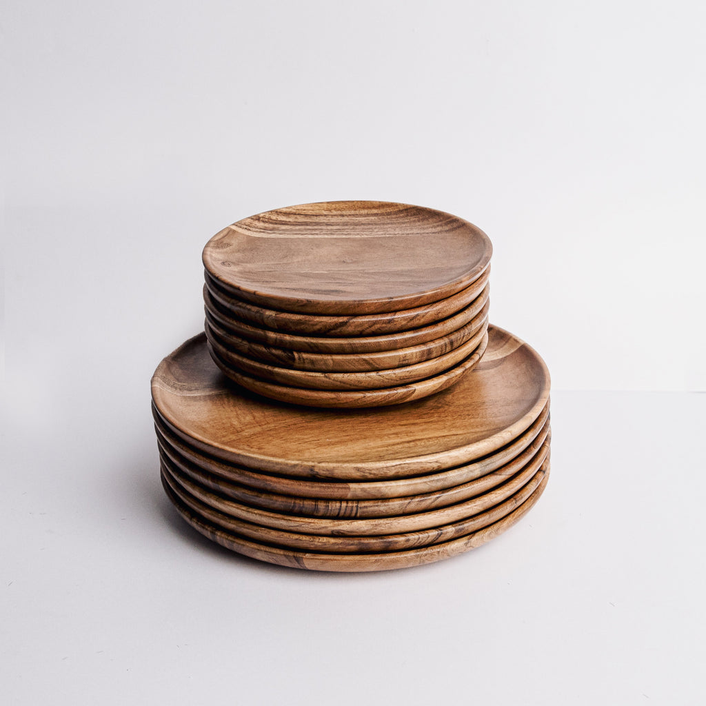 Dune Acacia Plates Set of 6 Small and 6 Large - Our Better Planet