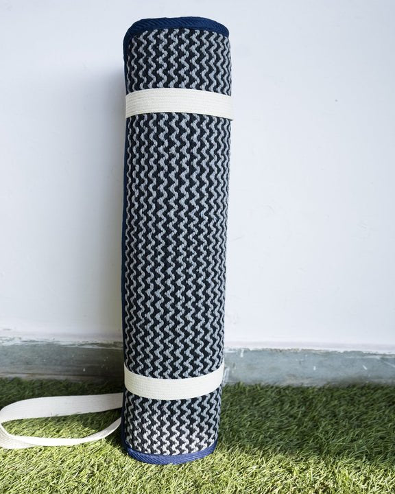 Dvaar Aakasha - Handloom Thick Cotton Yoga Mat Long Wide 8MM Eco-friendly - Our Better Planet
