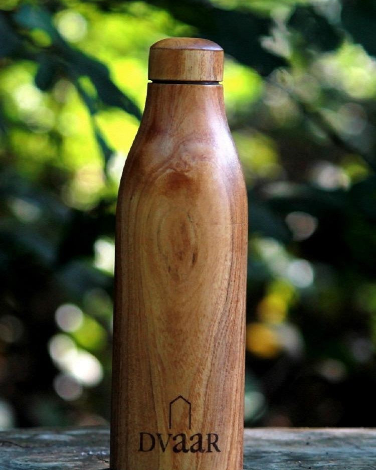 Dvaar Wooden Copper Bottle Neem Wood 500ml - Our Better Planet