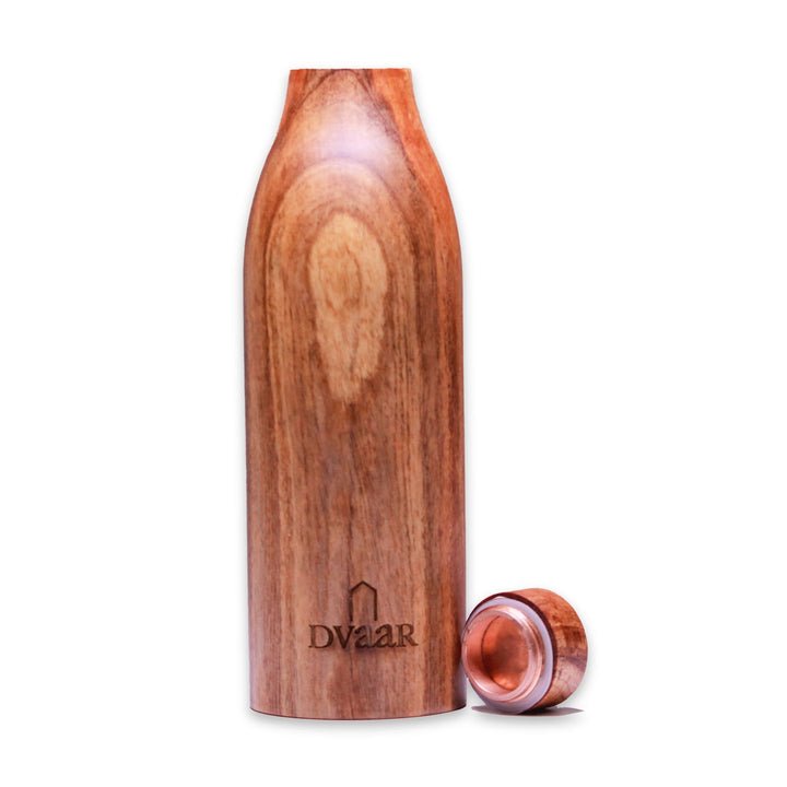 Dvaar Wooden Copper Bottle Neem Wood 500ml - Our Better Planet