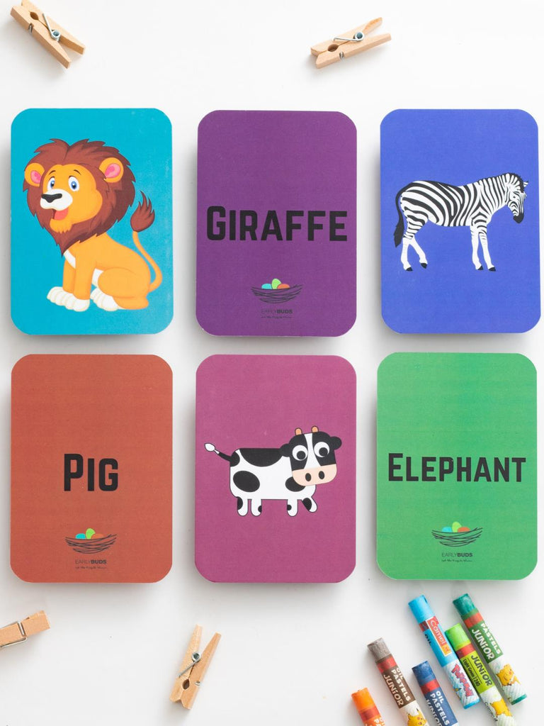 Earlybuds Coloured Contrast Animal Flashcards - Our Better Planet