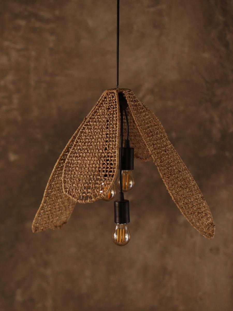 Earth Heart Mandaram Banana Fiber Pendant Lamp L - Our Better Planet