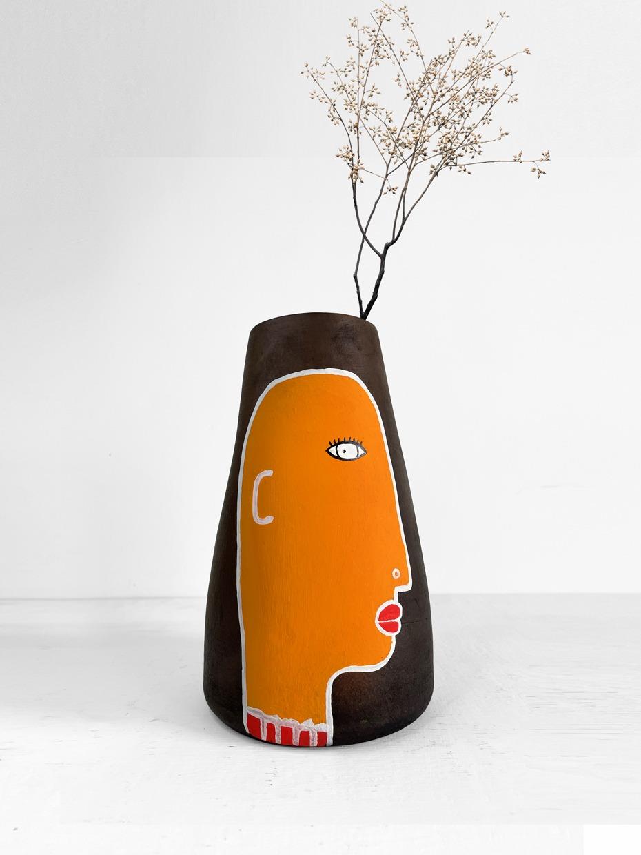 Earth Heart Noa Ochre Face Vase - Our Better Planet