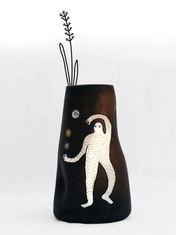 Earth Heart The Juggler's Vase - Smoked Handmade Terracotta Vases - Our Better Planet