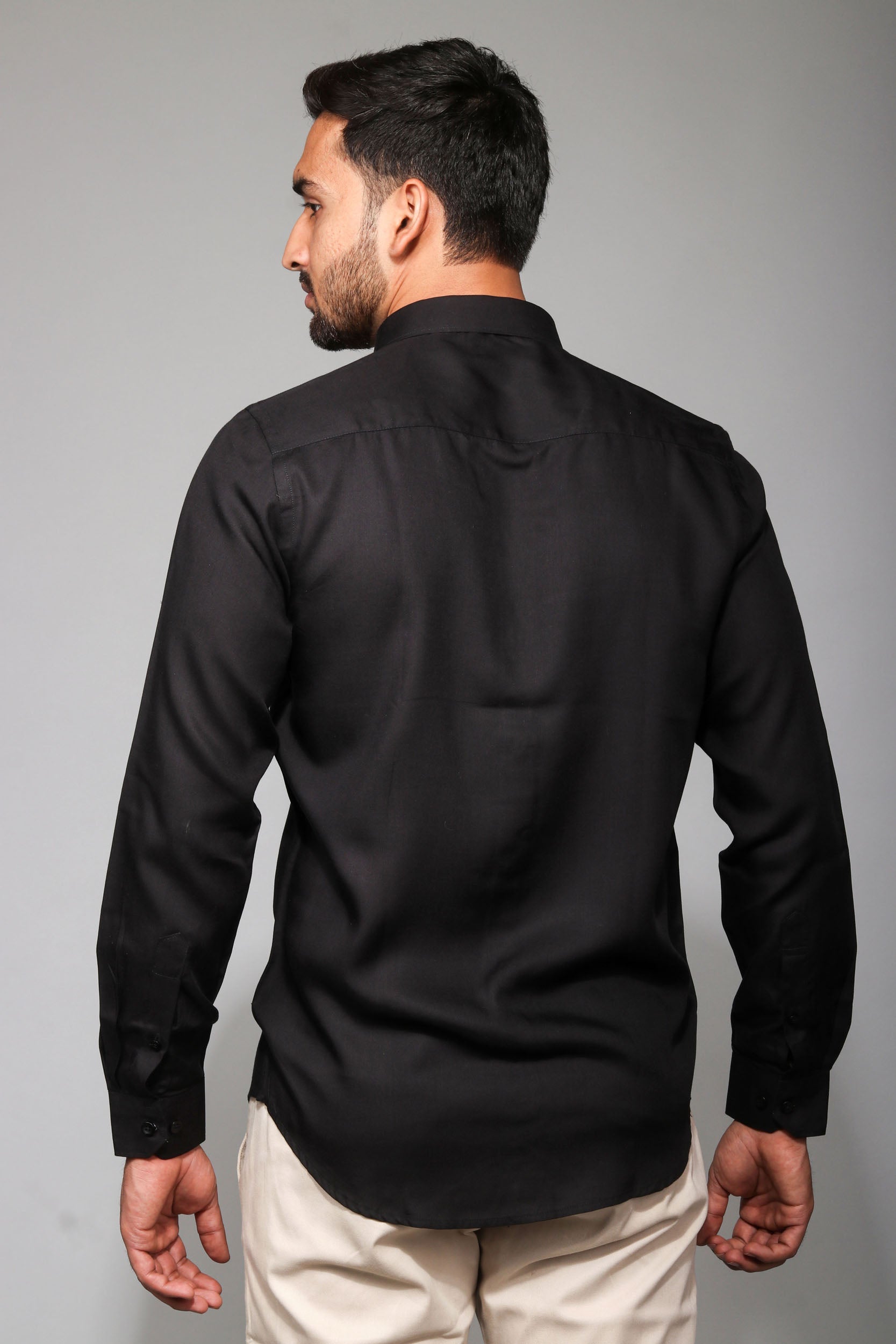 Earthy Route TENCEL- Lyocell Jet Black Full Sleeve Shirt - Our Better Planet