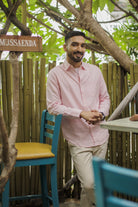 Earthy Route TENCEL- Lyocell Linen Charm Pink Full Sleeve Shirt - Our Better Planet