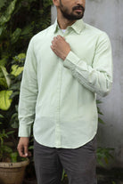 Earthy Route TENCEL- Lyocell Linen Fresh Green Full Sleeve Shirt - Our Better Planet