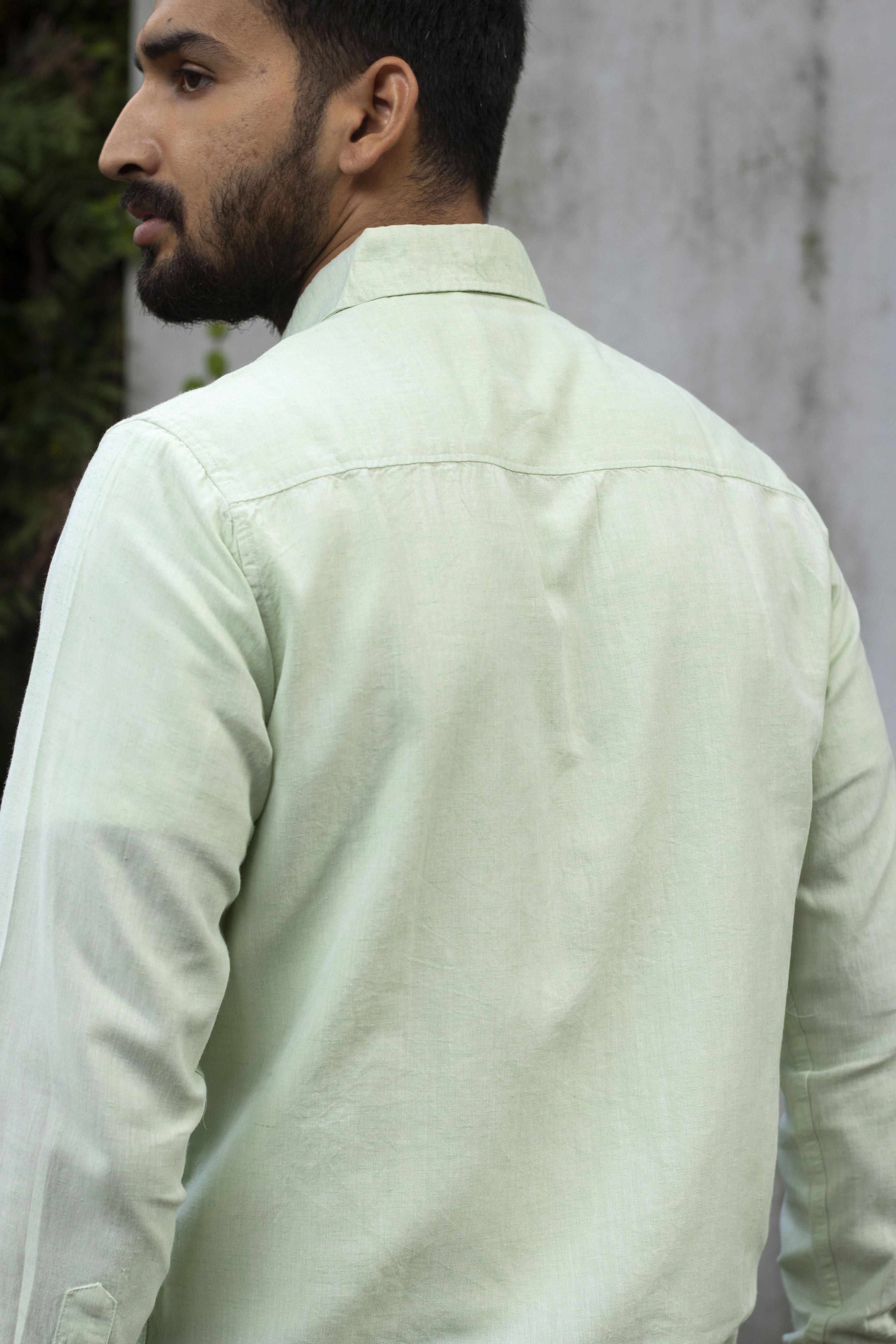 Earthy Route TENCEL- Lyocell Linen Fresh Green Full Sleeve Shirt - Our Better Planet