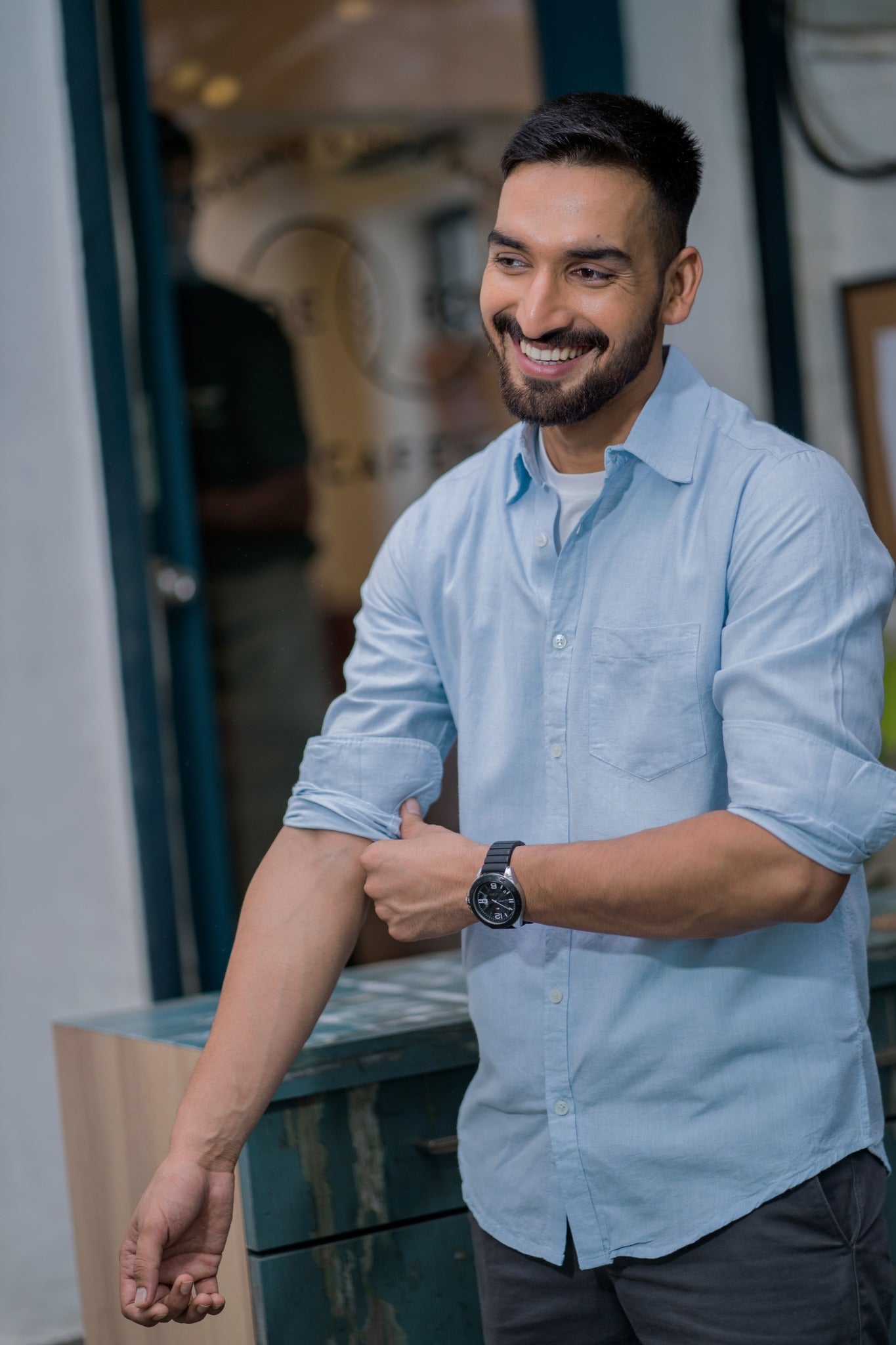 Earthy Route TENCEL- Lyocell Linen Ice Blue Full Sleeve Shirt - Our Better Planet