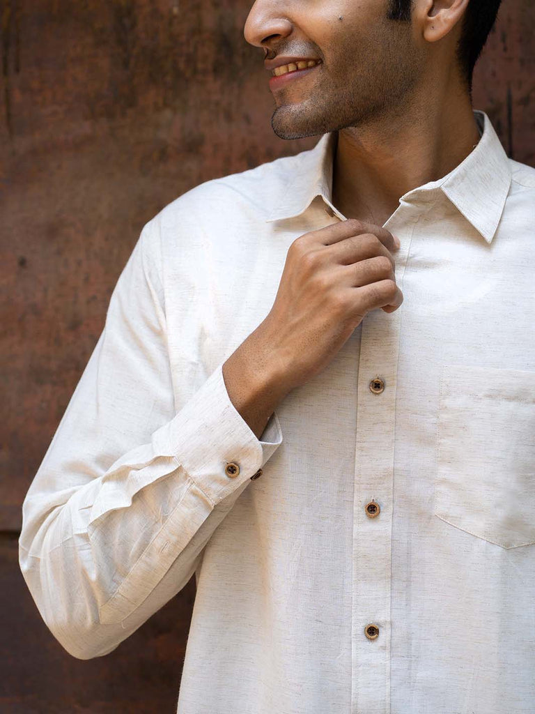 Earthy Route TENCEL- Lyocell Linen Natural Full Sleeve Shirt - Our Better Planet