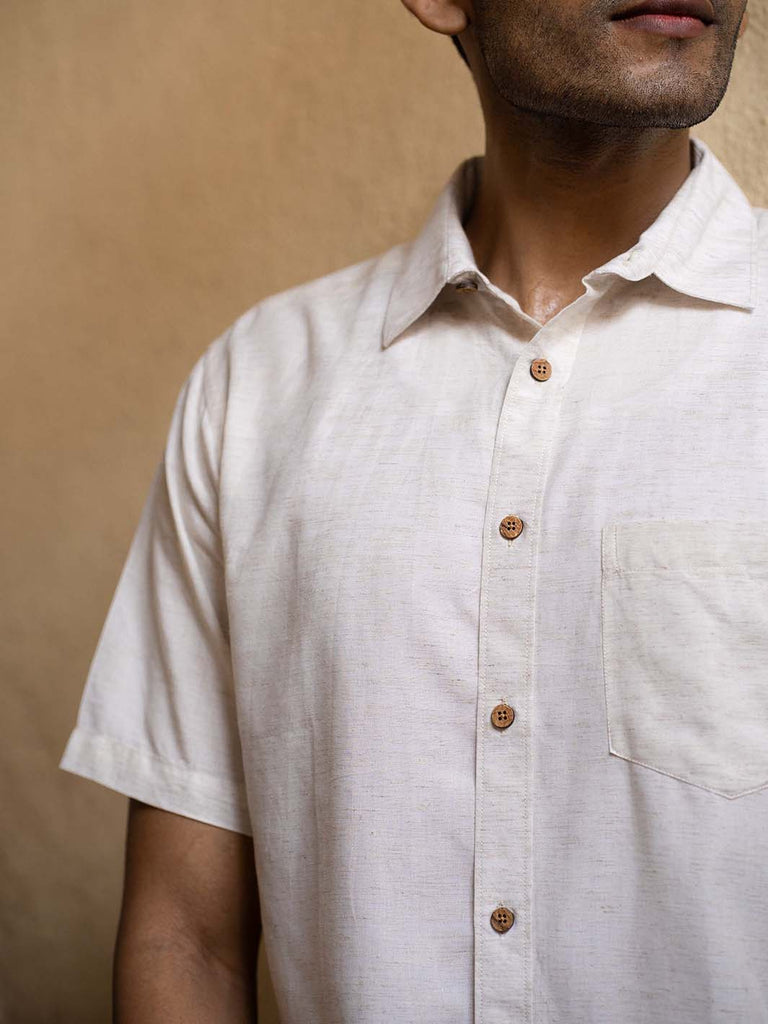 Earthy Route TENCEL- Lyocell Linen Natural Half Sleeve Shirt - Our Better Planet