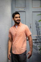 Earthy Route TENCEL- Lyocell Linen Rust Orange Half Sleeve Shirt - Our Better Planet