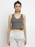 Effy Crop Top In Grey Solid - Our Better Planet