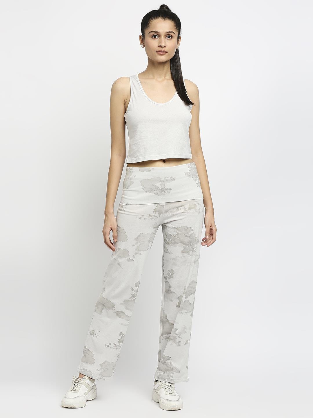 Effy Crop Top In Neutral Glitter Print - Our Better Planet