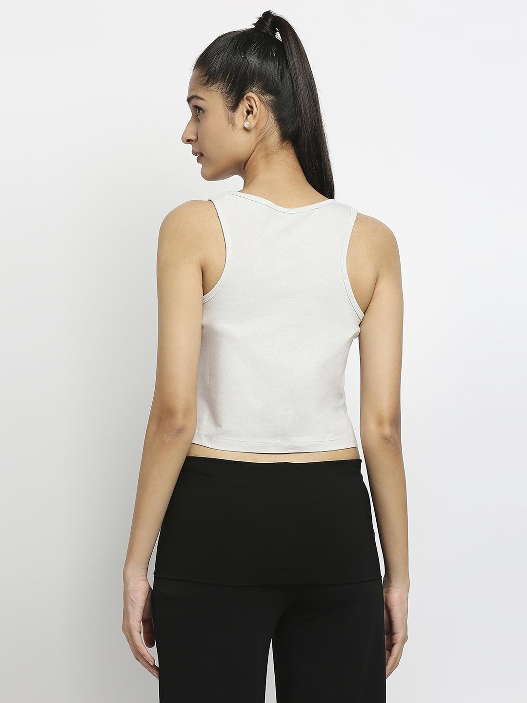 Effy Crop Top In Neutral Solid - Our Better Planet