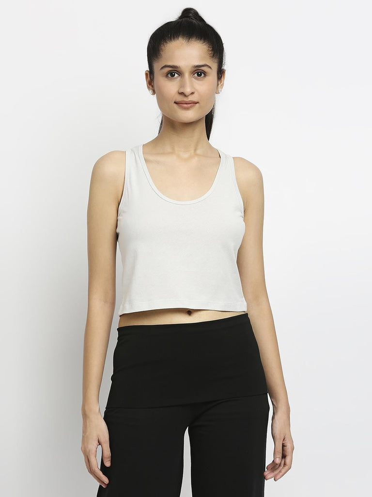 Effy Crop Top In Neutral Solid - Our Better Planet