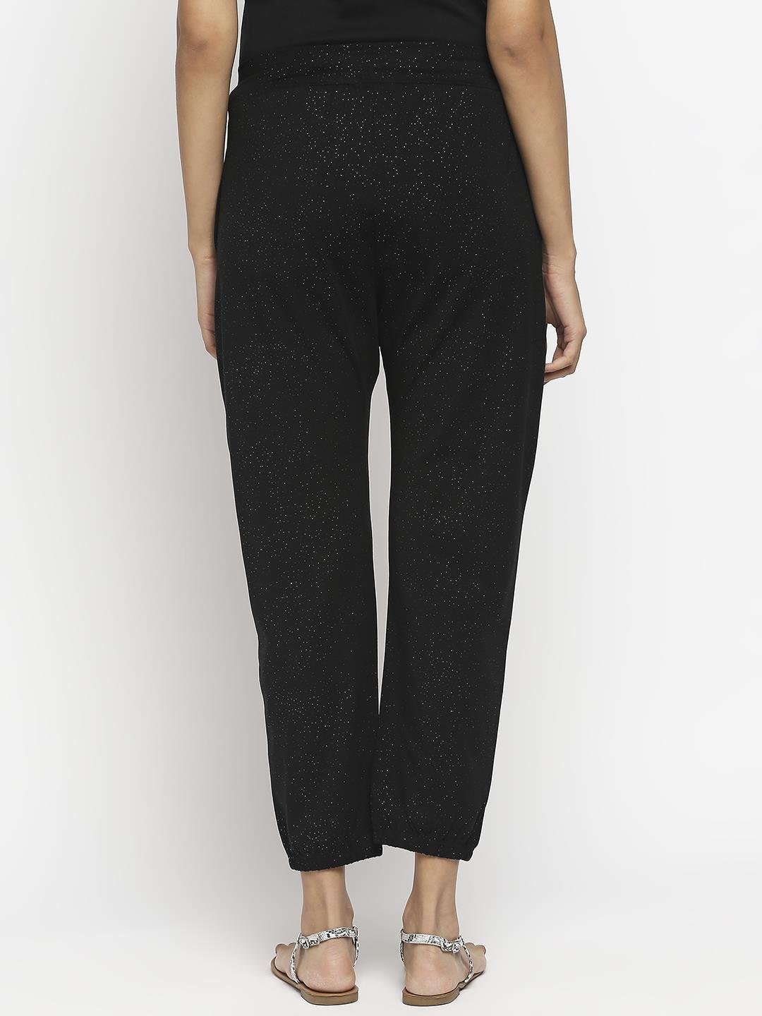 Effy Drop Crotch Pant In Black Glitter - Our Better Planet