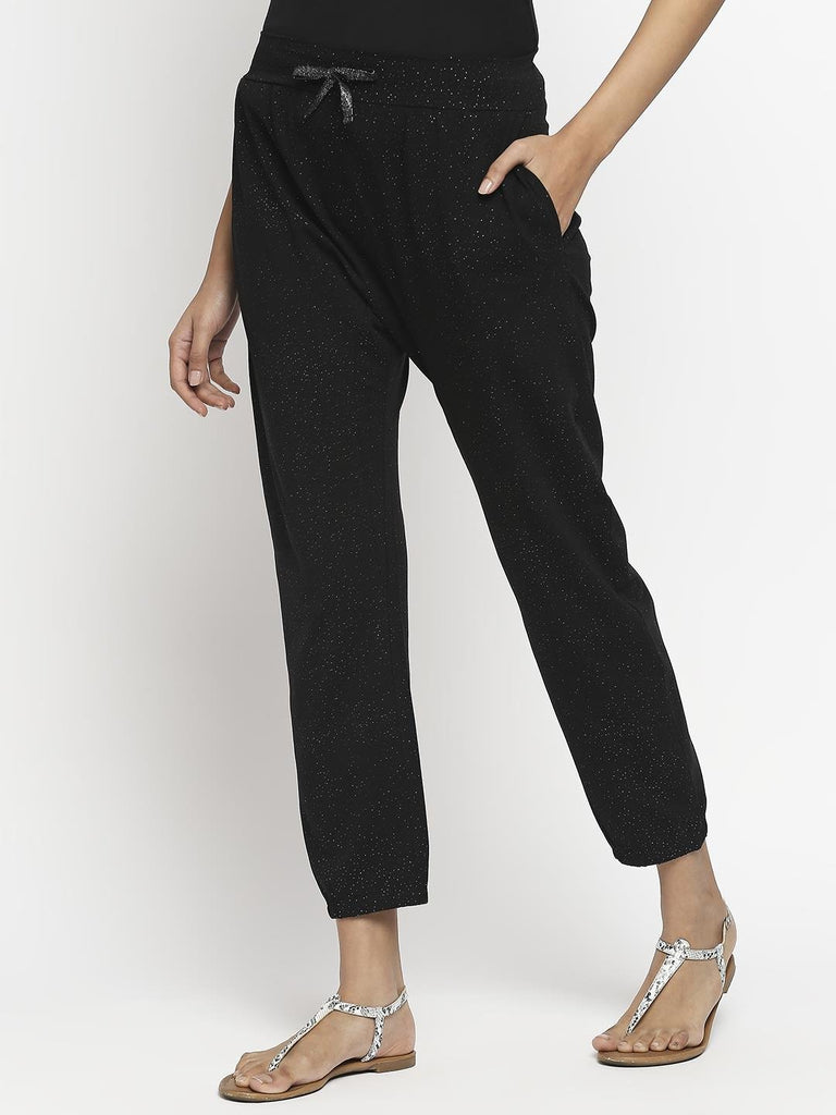 Effy Drop Crotch Pant In Black Glitter - Our Better Planet