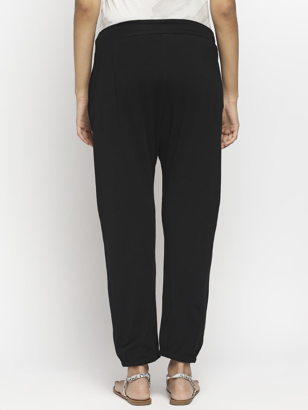 Effy Drop Crotch Pant In Black Solid - Our Better Planet