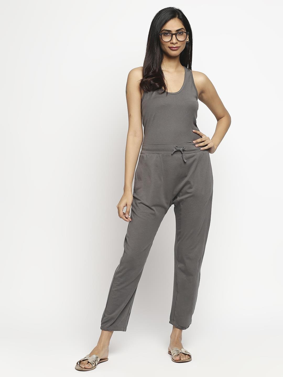 Effy Drop Crotch Pant In Grey Solid - Our Better Planet