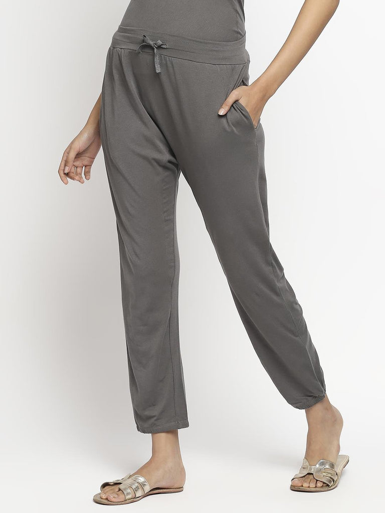 Effy Drop Crotch Pant In Grey Solid - Our Better Planet