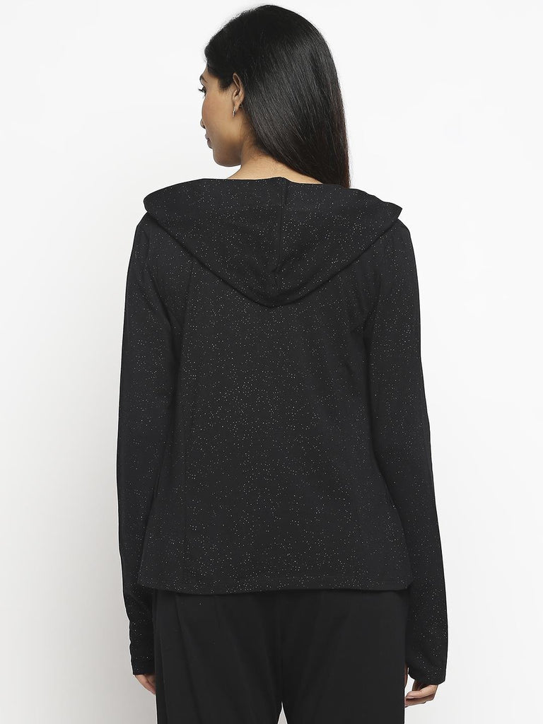 Effy Hoodie in black glitter - Our Better Planet
