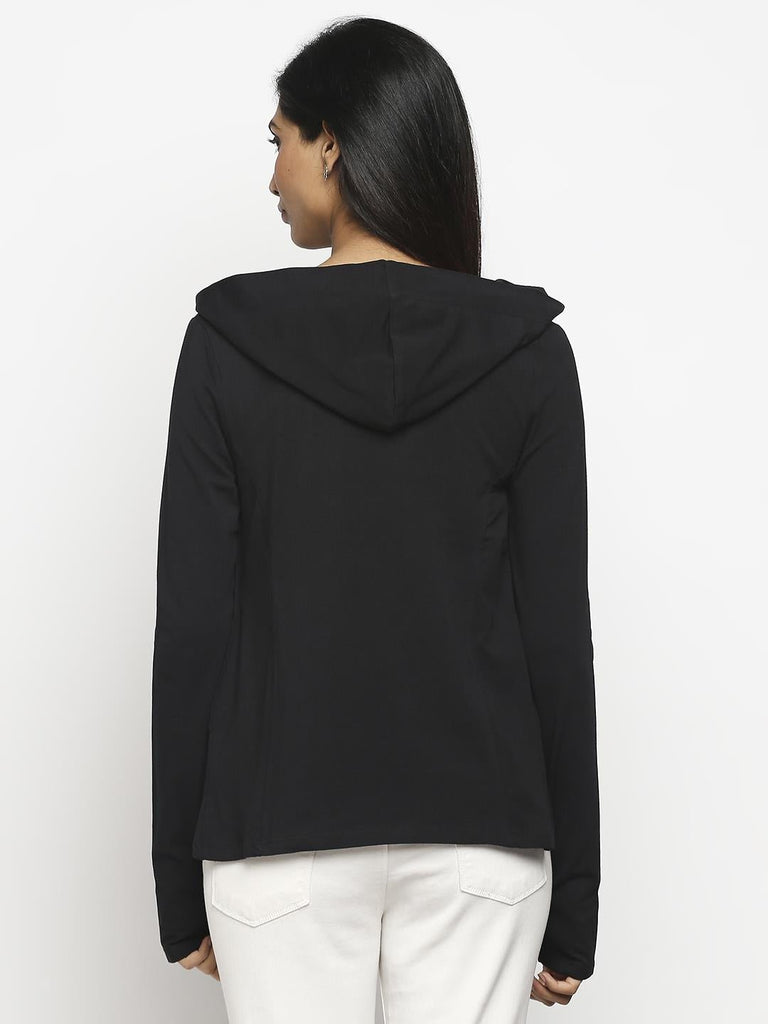 Effy Hoodie in black solid - Our Better Planet