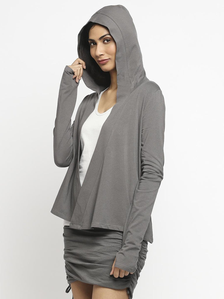 Effy Hoodie in grey solid - Our Better Planet