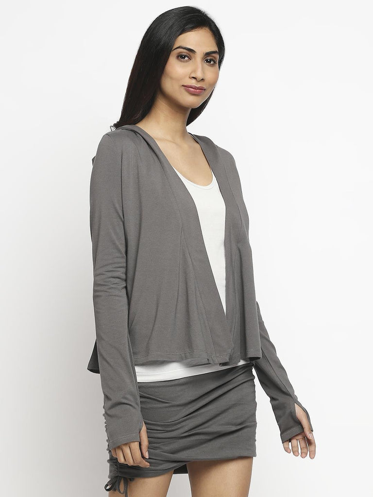Effy Hoodie in grey solid - Our Better Planet