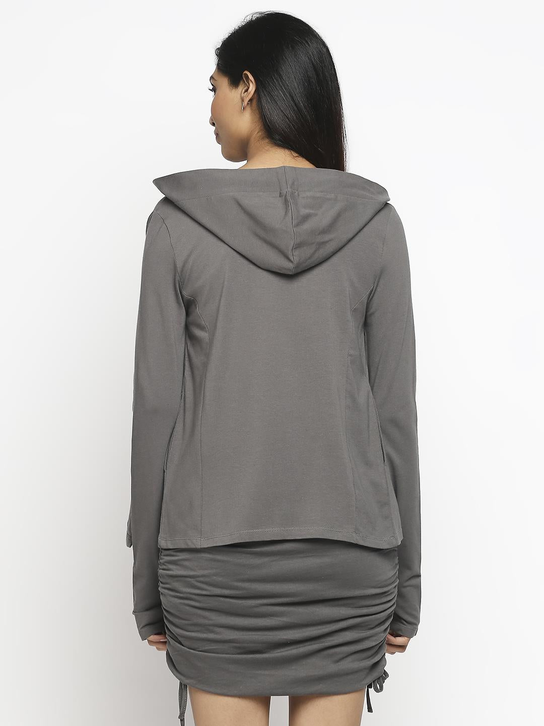 Effy Hoodie in grey solid - Our Better Planet