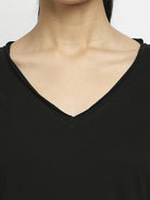 Effy Knotted Dress In Black Solid - Our Better Planet