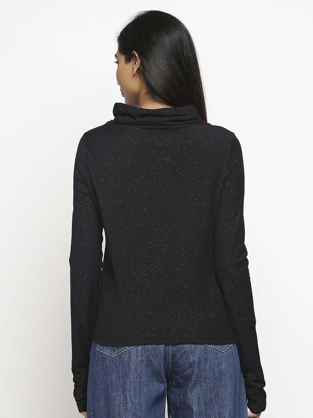 Effy Long Sleeve Top in Black glitter - Our Better Planet