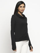 Effy Long Sleeve Top in Black solid - Our Better Planet