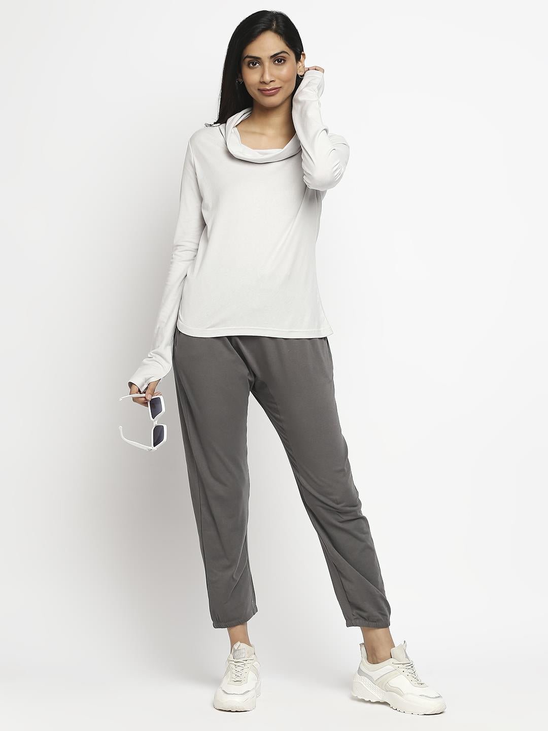 Effy Long Sleeve Top in Neutral solid - Our Better Planet