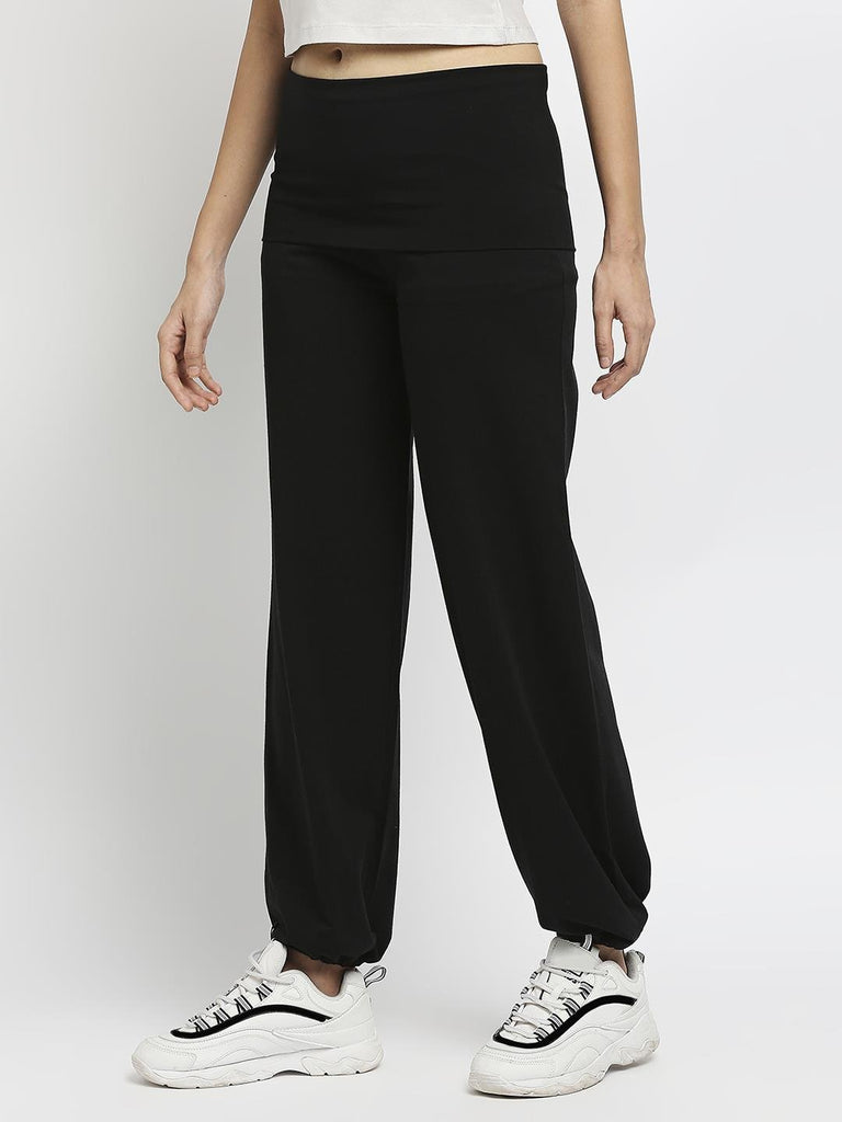 Effy Roll Top Pant In Black Solid - Our Better Planet