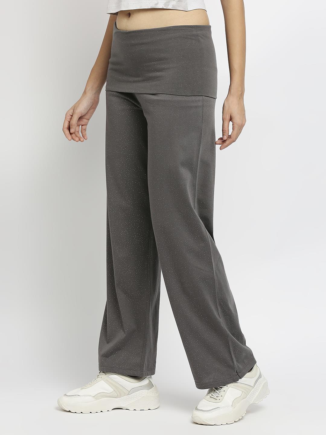 Effy Roll Top Pant In Grey Glitter - Our Better Planet