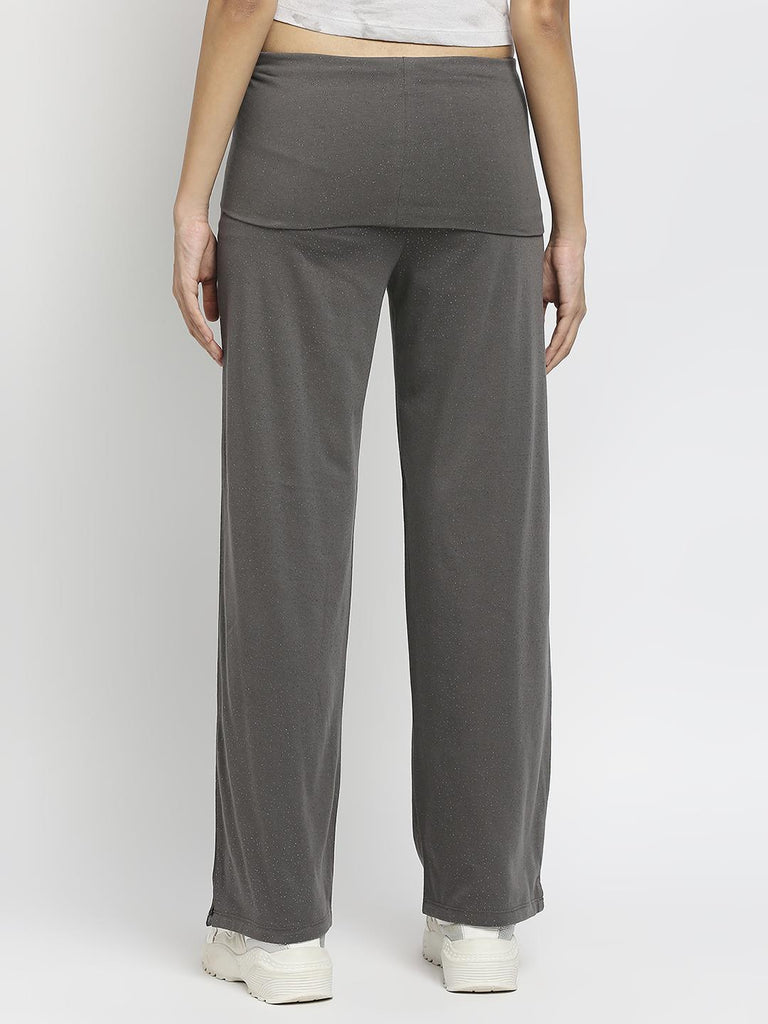 Effy Roll Top Pant In Grey Glitter - Our Better Planet