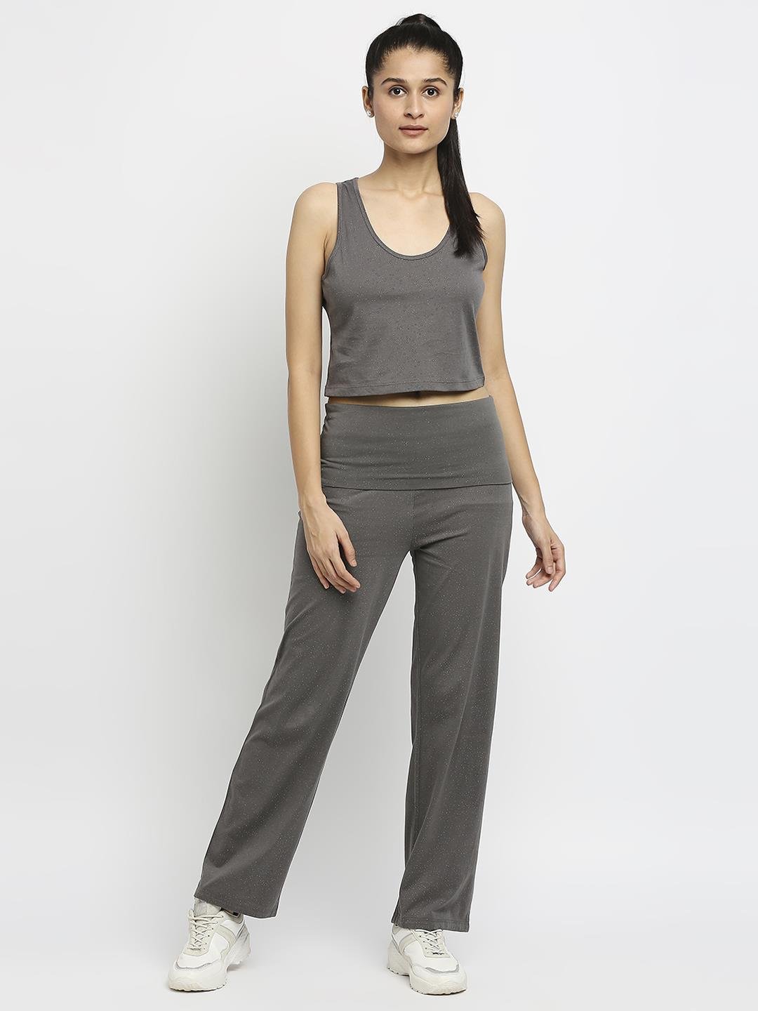 Effy Roll Top Pant in Grey Solid - Our Better Planet