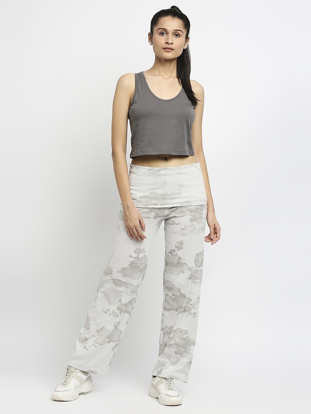 Effy Roll Top Pant In Netural Cloud Glitter - Our Better Planet