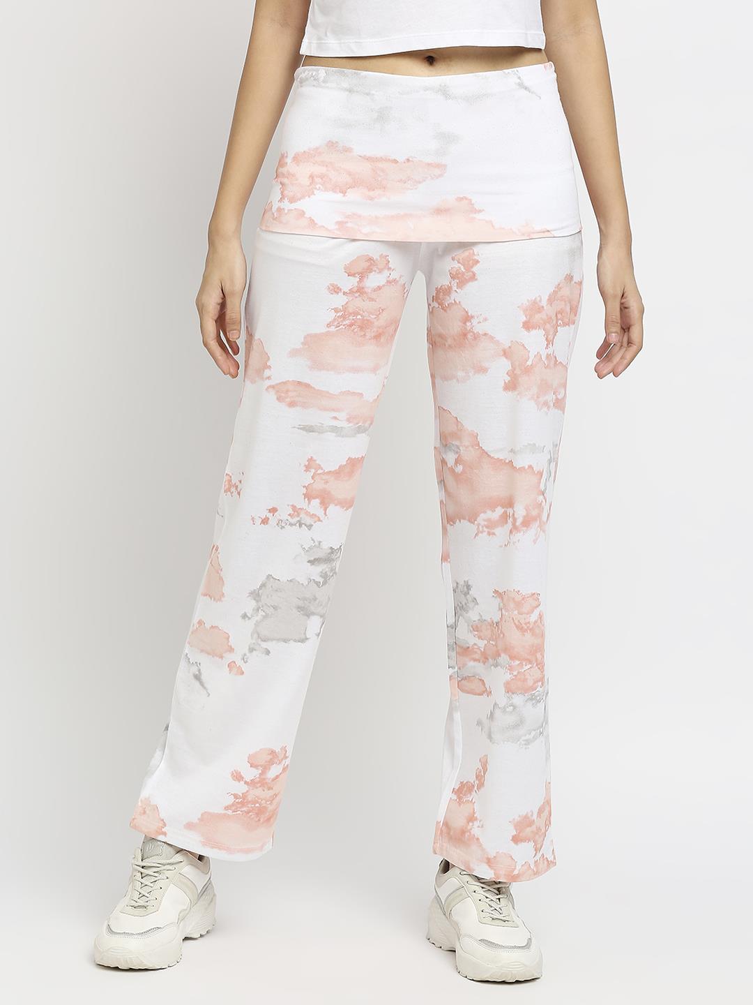 Effy Roll Top Pant In White Cloud Glitter - Our Better Planet